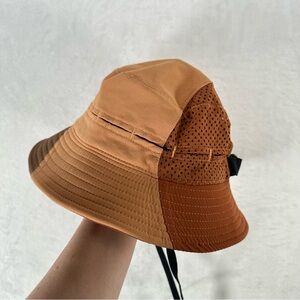 Outdoor Voices Bucket Hat OS Brown Patchwork Floppy Nylon Unisex Pocket